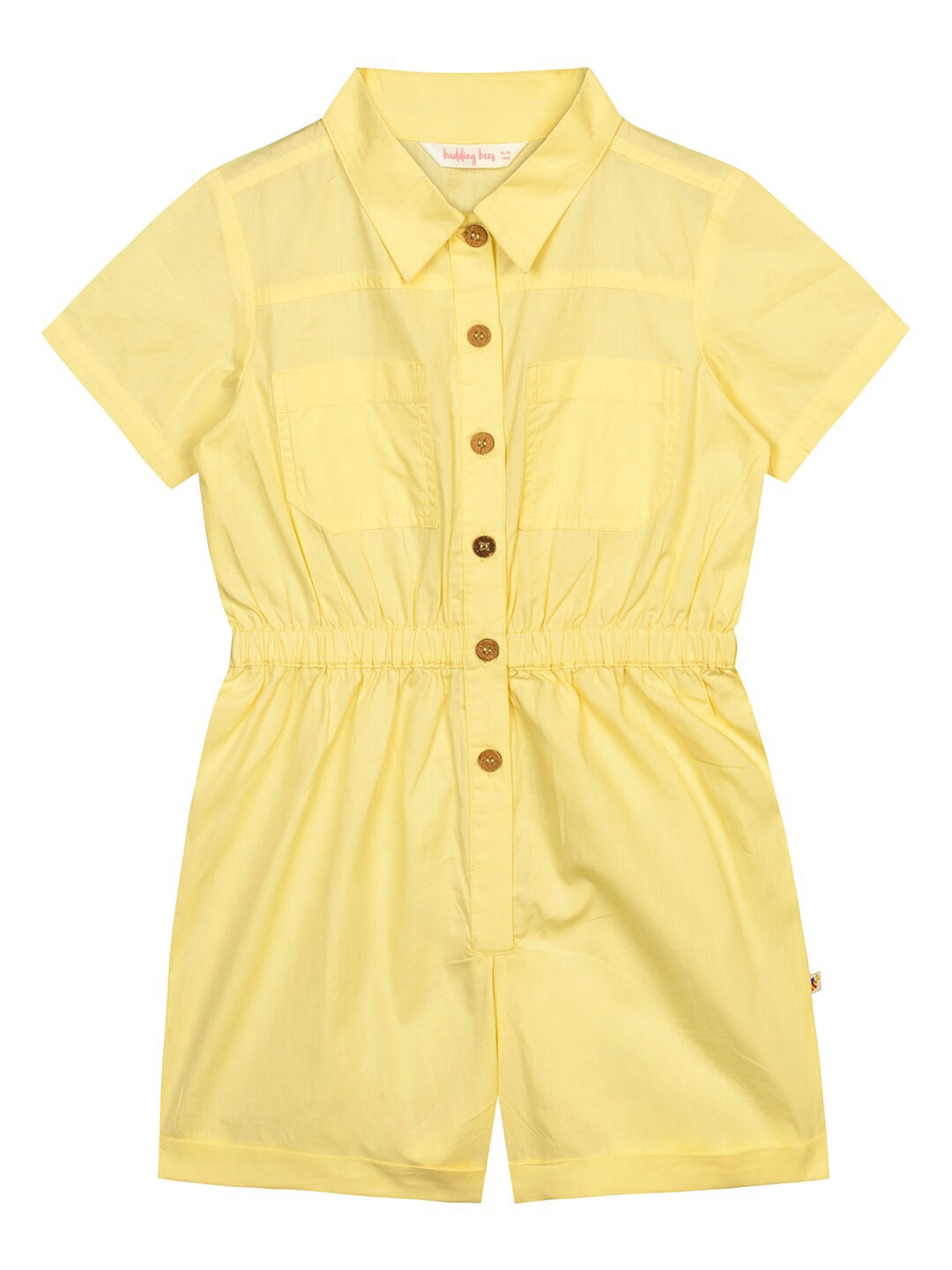 

Budding Bees Girls Yellow Printed Jumpsuit