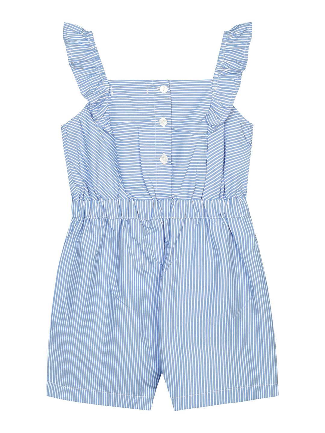 

Budding Bees Girls Blue & White Striped Jumpsuit