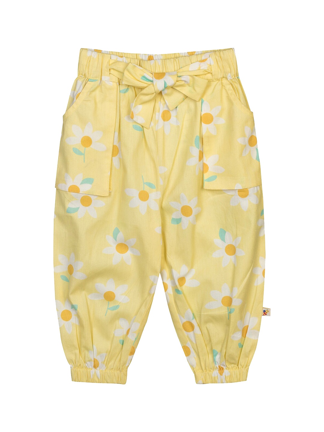 

Budding Bees Girls Yellow Floral Relaxed Trousers
