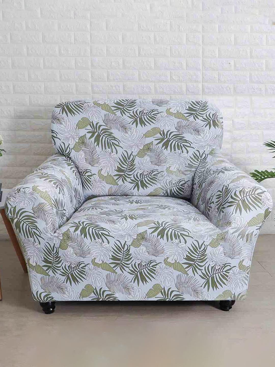 

Athome by Nilkamal Off White & Green Printed 2 Seater Sofa Covers