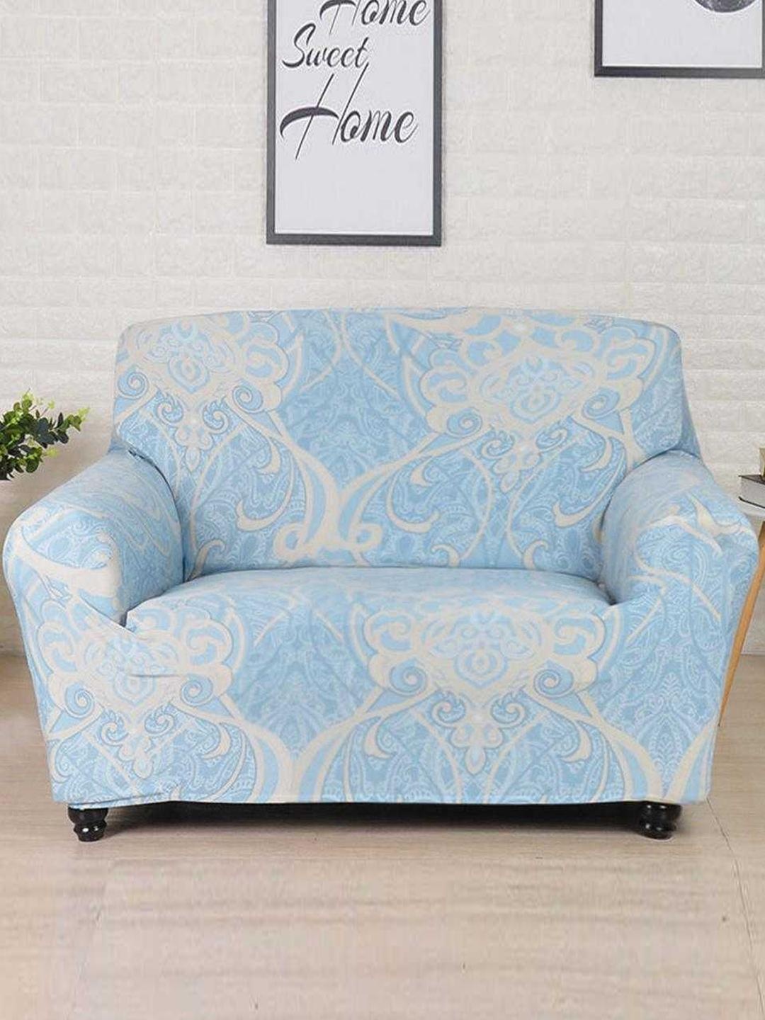 

Athome by Nilkamal Sea Green & White Damask Printed 2 Seater Sofa Covers