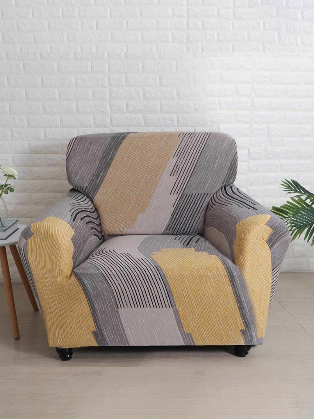 

Athome by Nilkamal Fitted 1 Seater Sofa Cover, Mustard