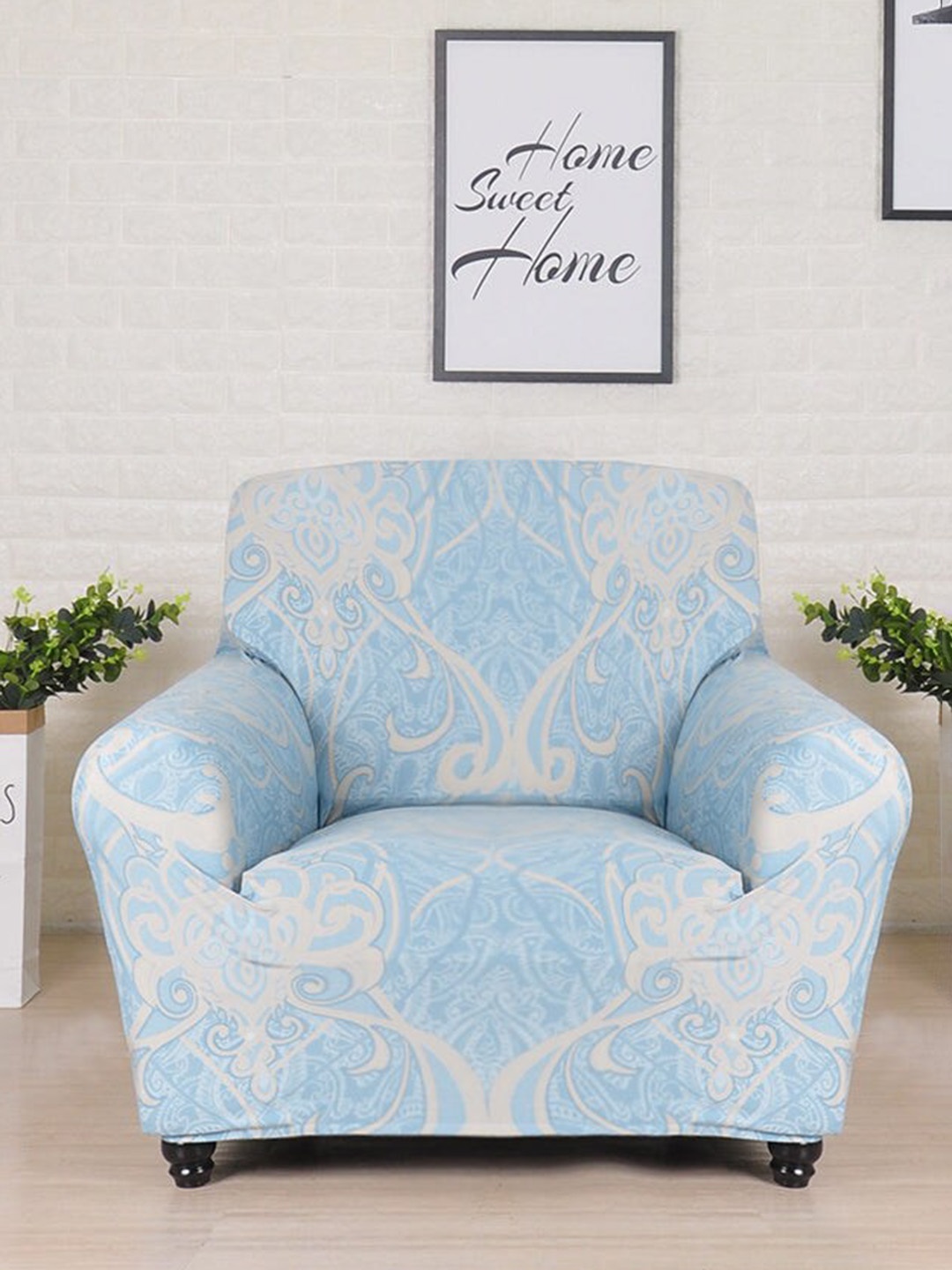 

Athome by Nilkamal Fitted 1 Seater Sofa Cover, Blue