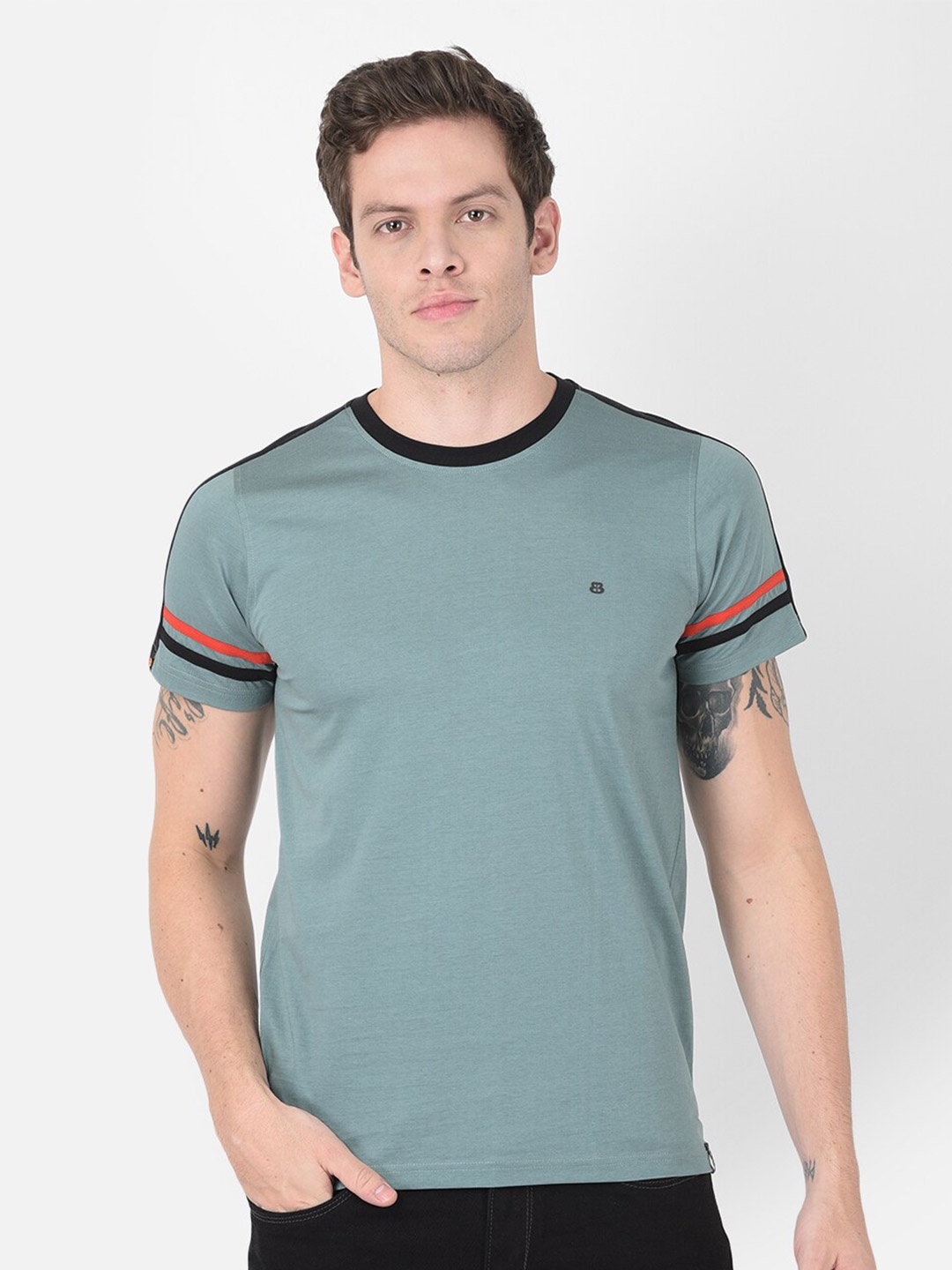 

berry blues Men Grey Cotton T-shirt