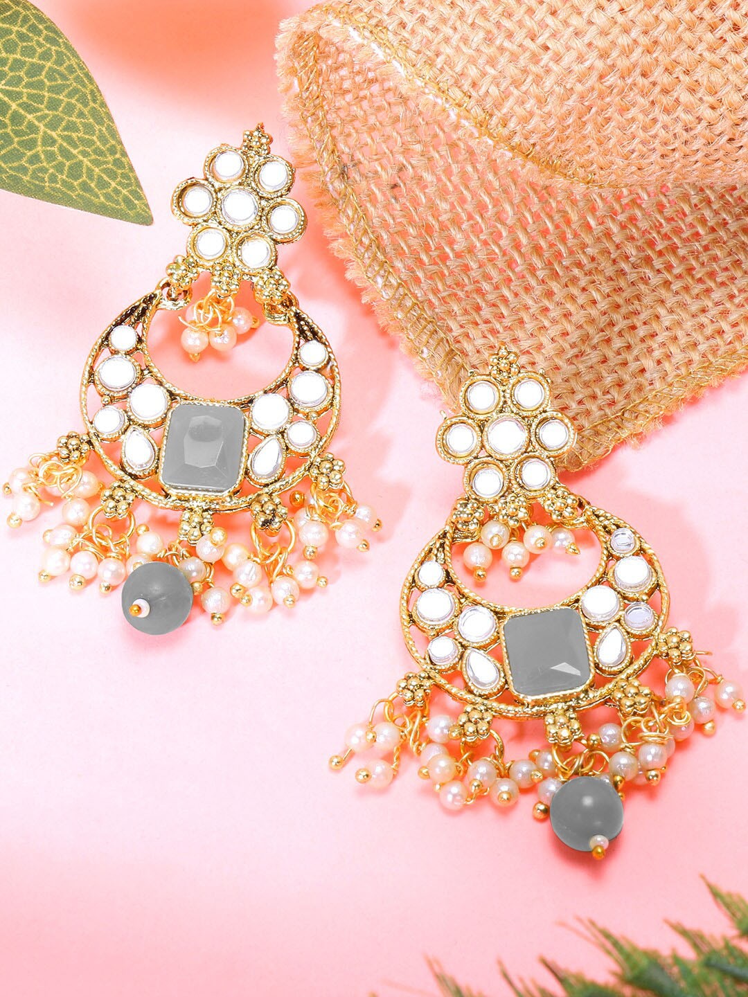 

LIVE EVIL Grey Contemporary Chandbalis Earrings