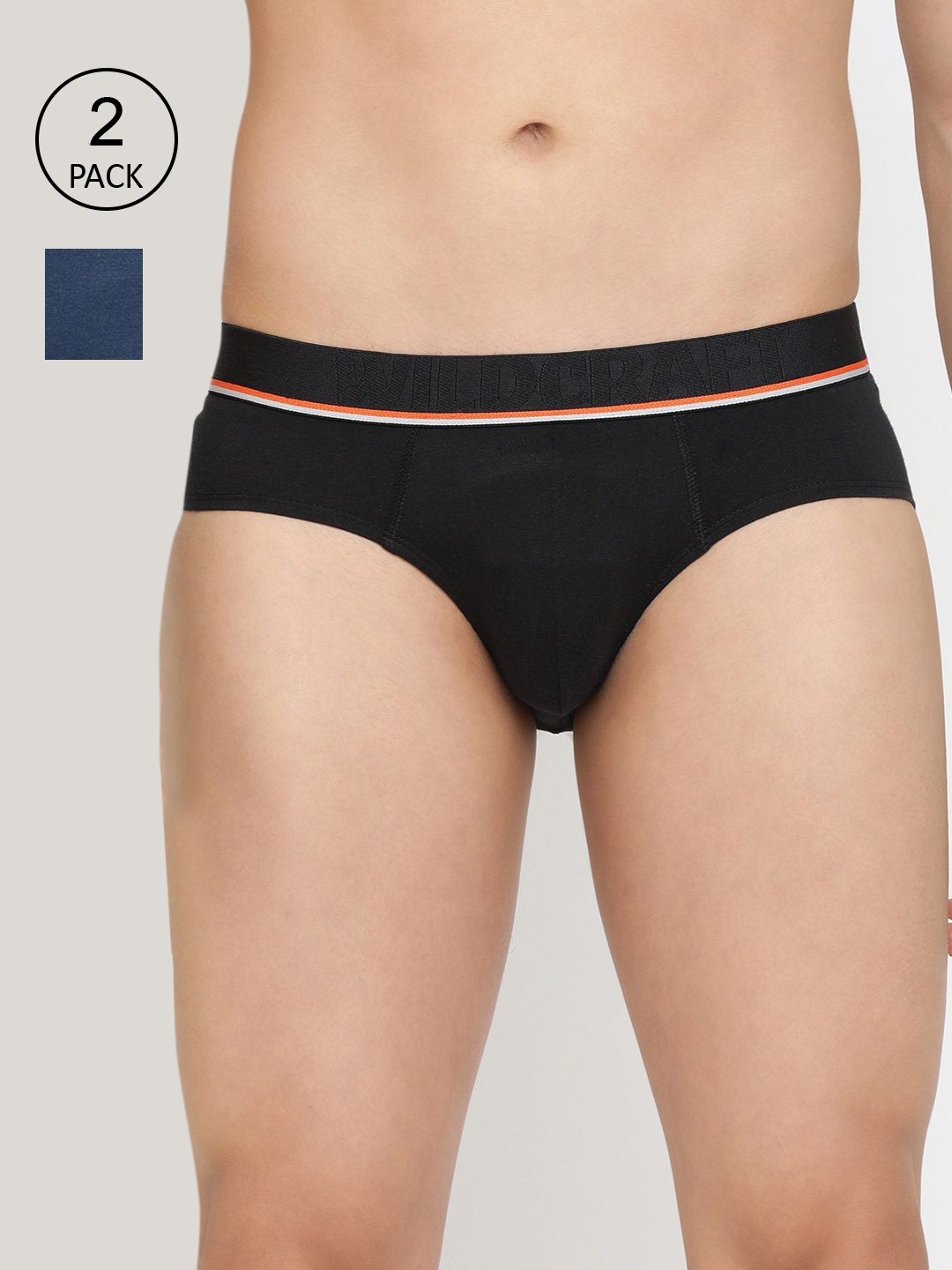 

Wildcraft Men Pack Of 2 Solid Basic Briefs, Black