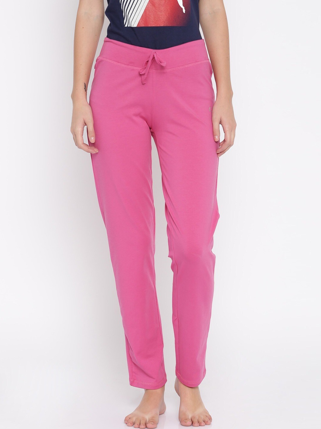 

Kanvin Women Pink Solid Pure Cotton Lounge Pants