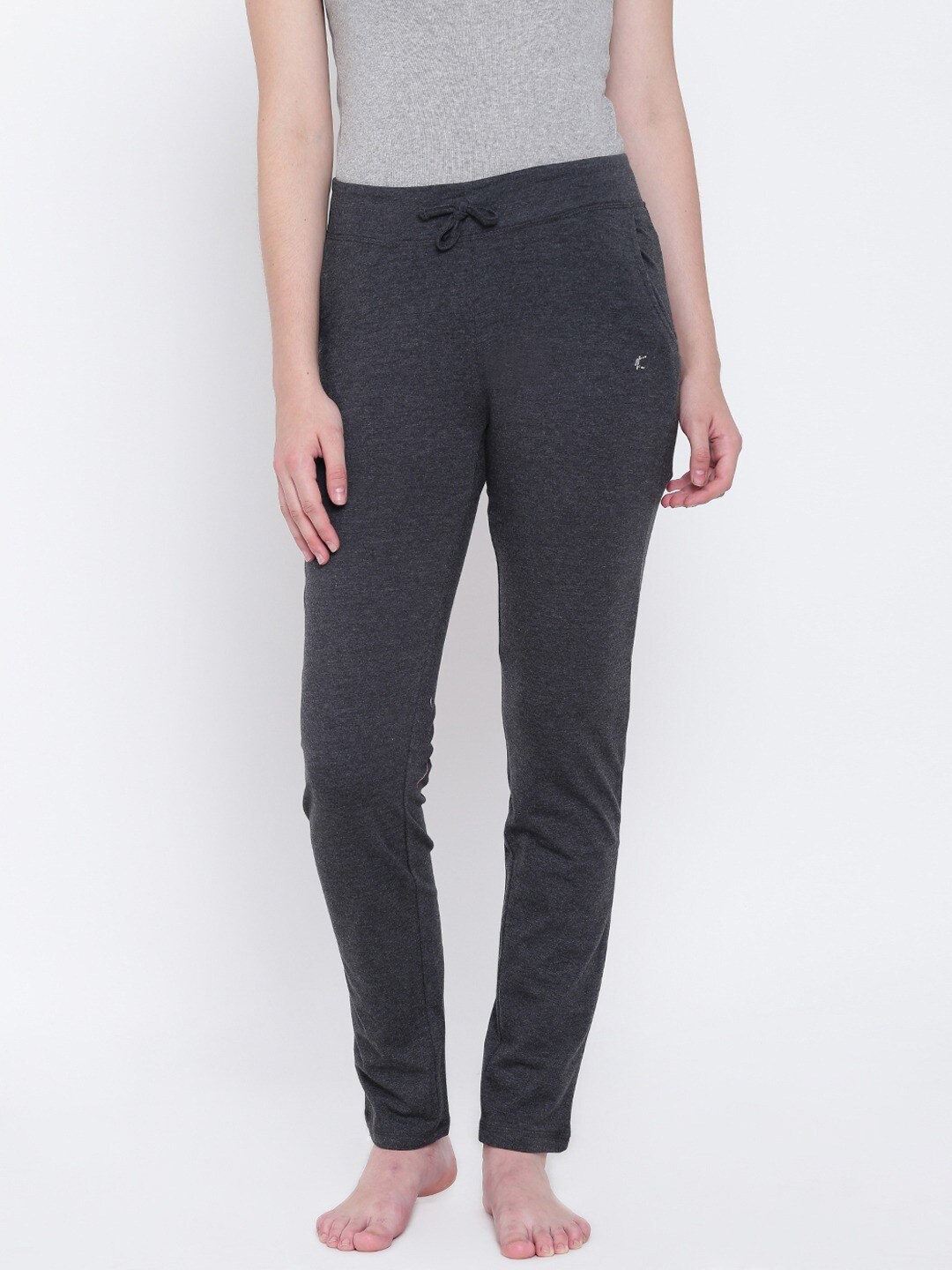 

Kanvin Women Charcoal Grey Solid Pure Cotton Lounge Pants