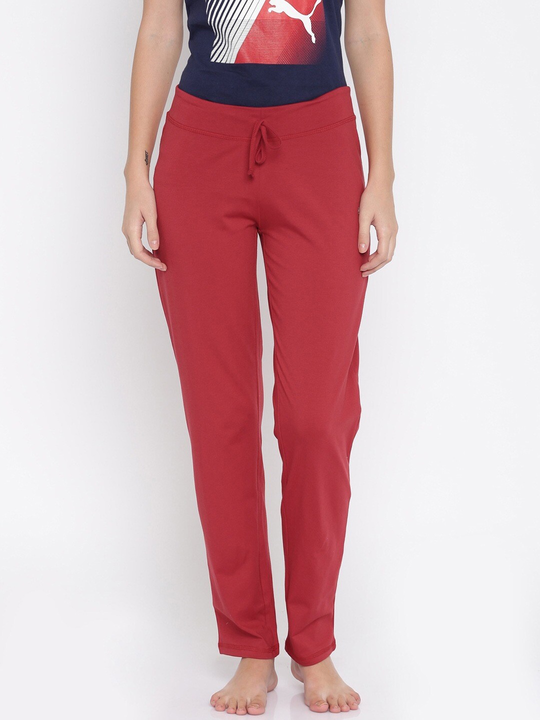 

Kanvin Women Maroon Solid Pure Cotton Lounge Pants
