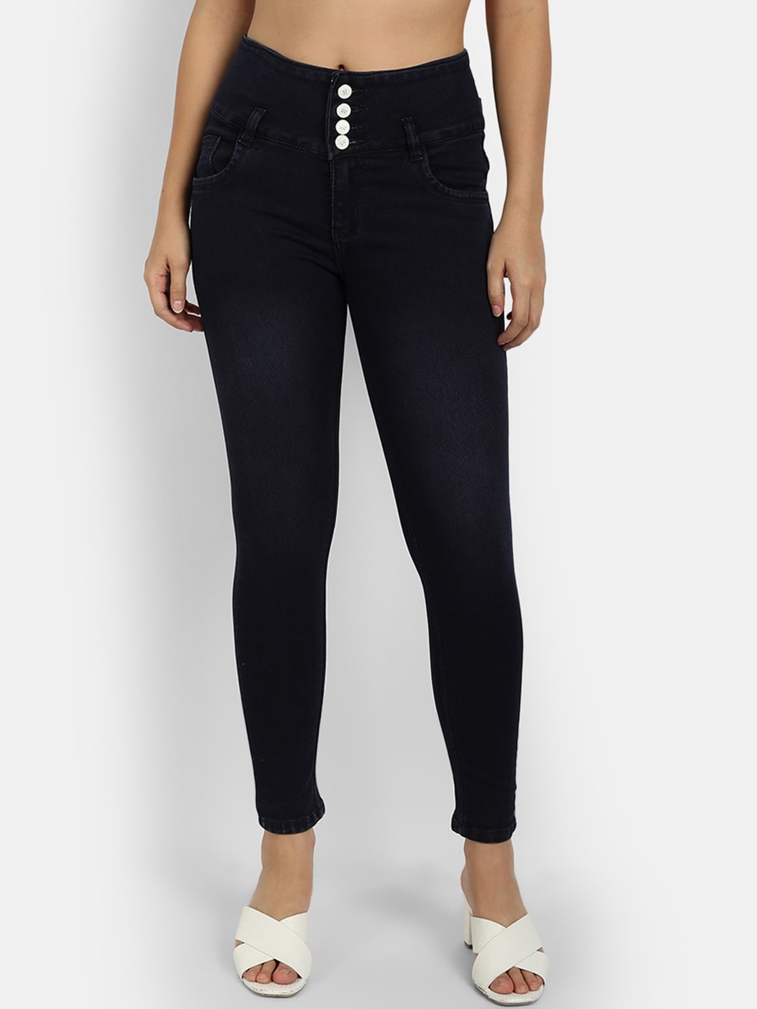 

Next One Women Blue Comfort Skinny Fit High-Rise Jeans