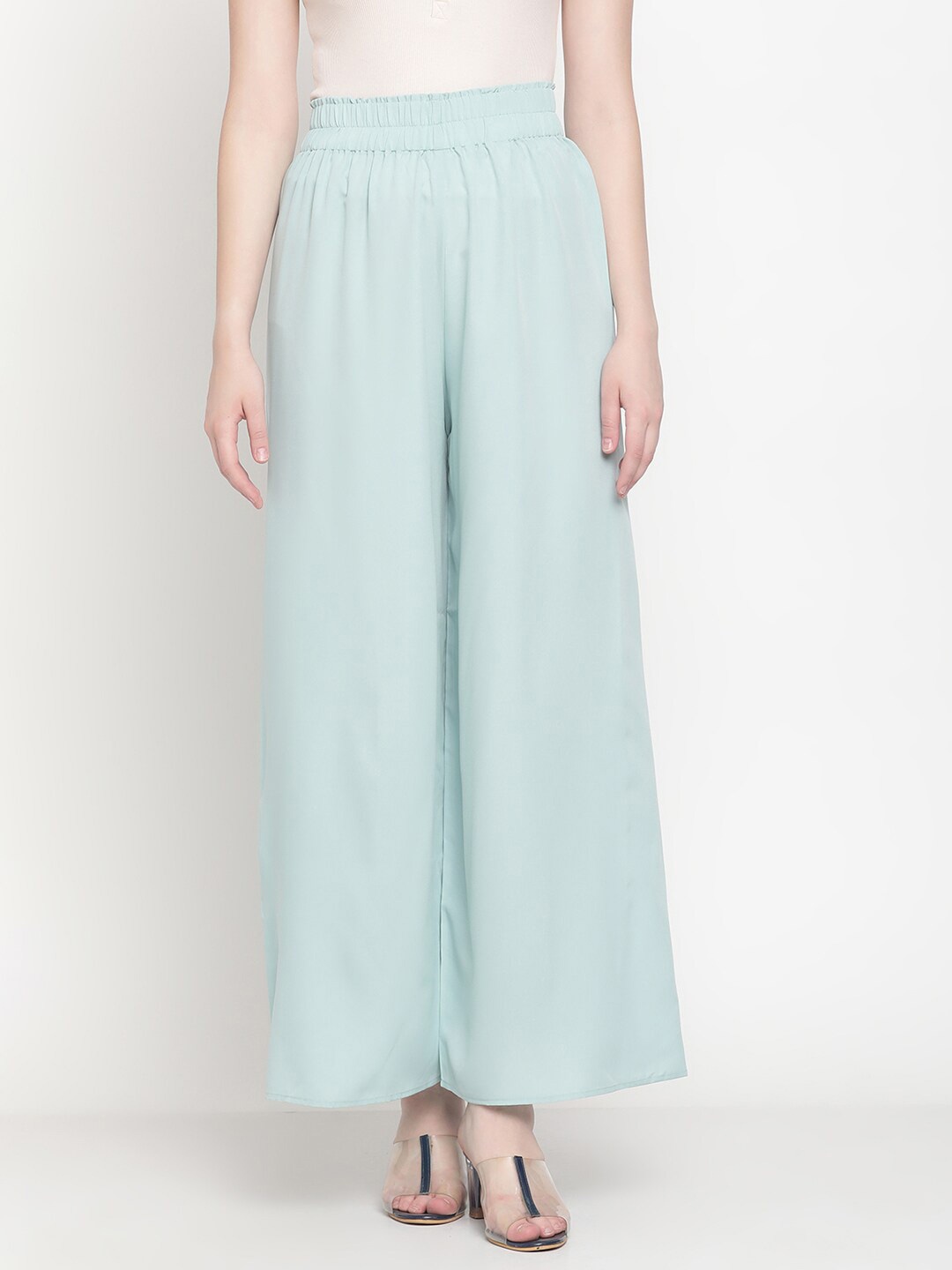 

COASTLAND Women Blue Solid Wide Leg Palazzos