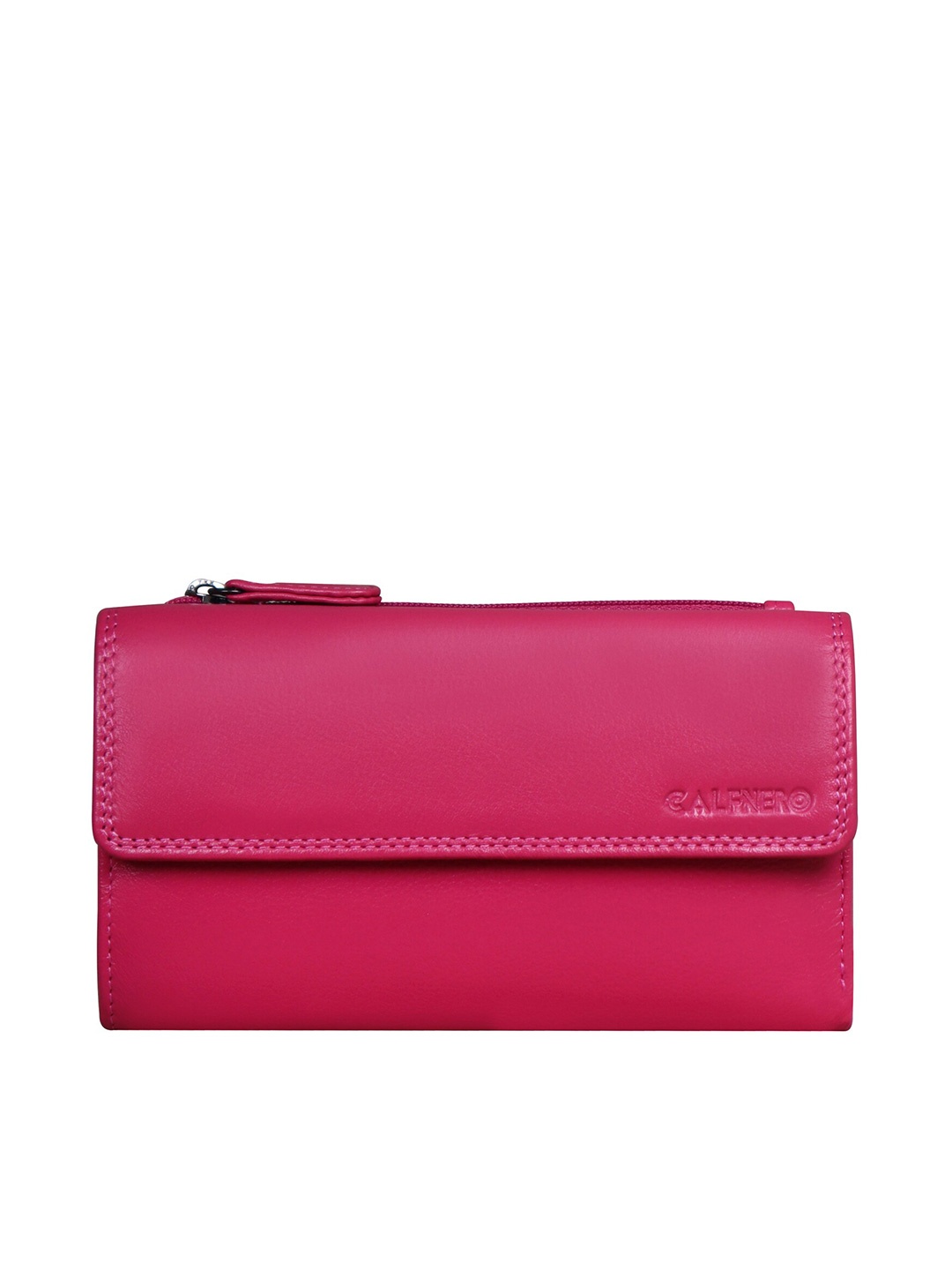 

CALFNERO Women Pink Leather Two Fold Wallet