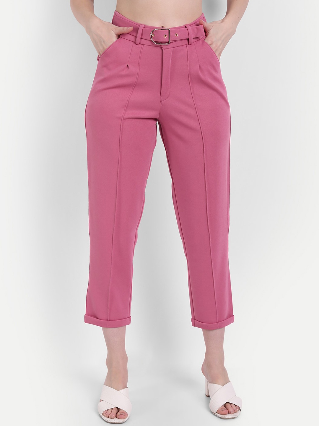 

Next One Women Rose Straight Fit High-Rise Trousers