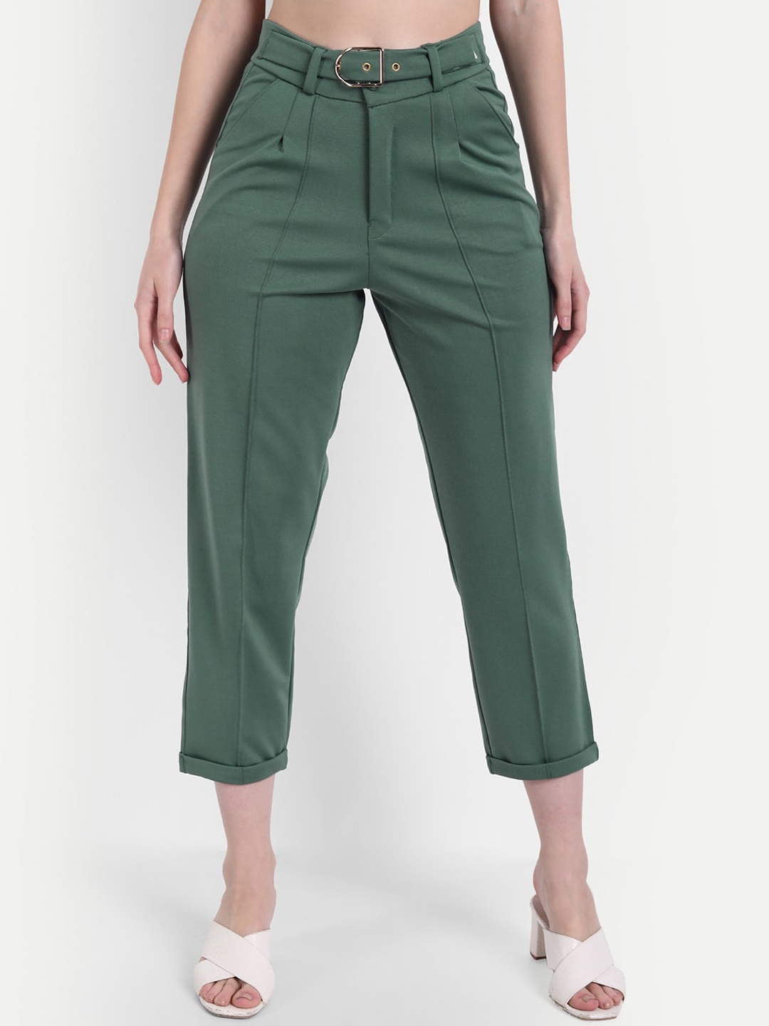

Next One Women Assorted Straight Fit High-Rise Pleated Trousers