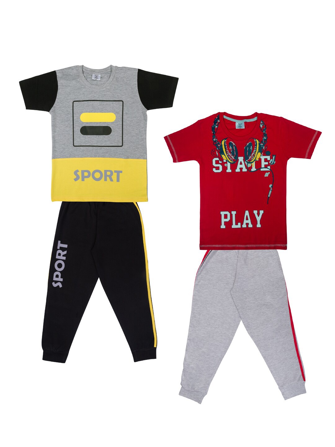 

Todd N Teen Boys Pack Of 2 Pure Cotton Clothing Sets, Yellow