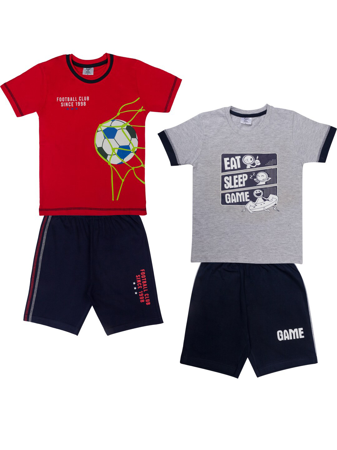 

Todd N Teen Boys Red & Grey Printed T-shirt with Shorts