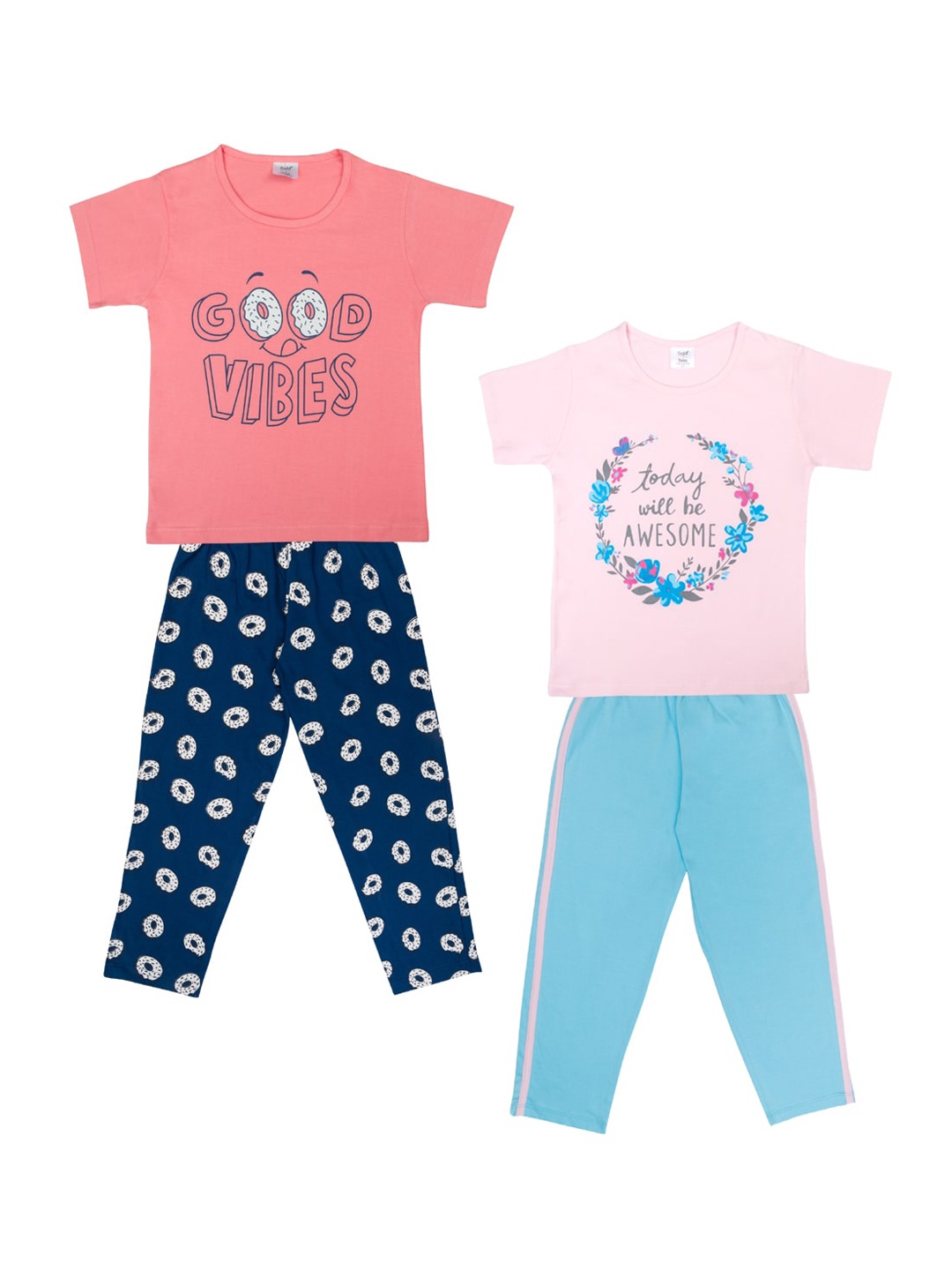 

Todd N Teen Pack of 2 Girls Printed Night suit, Pink