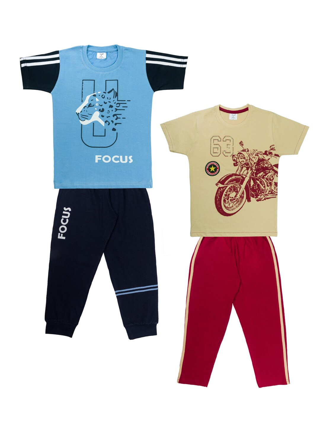 

Todd N Teen Boys Pack of 2 Printed T-shirt with Trousers, Blue