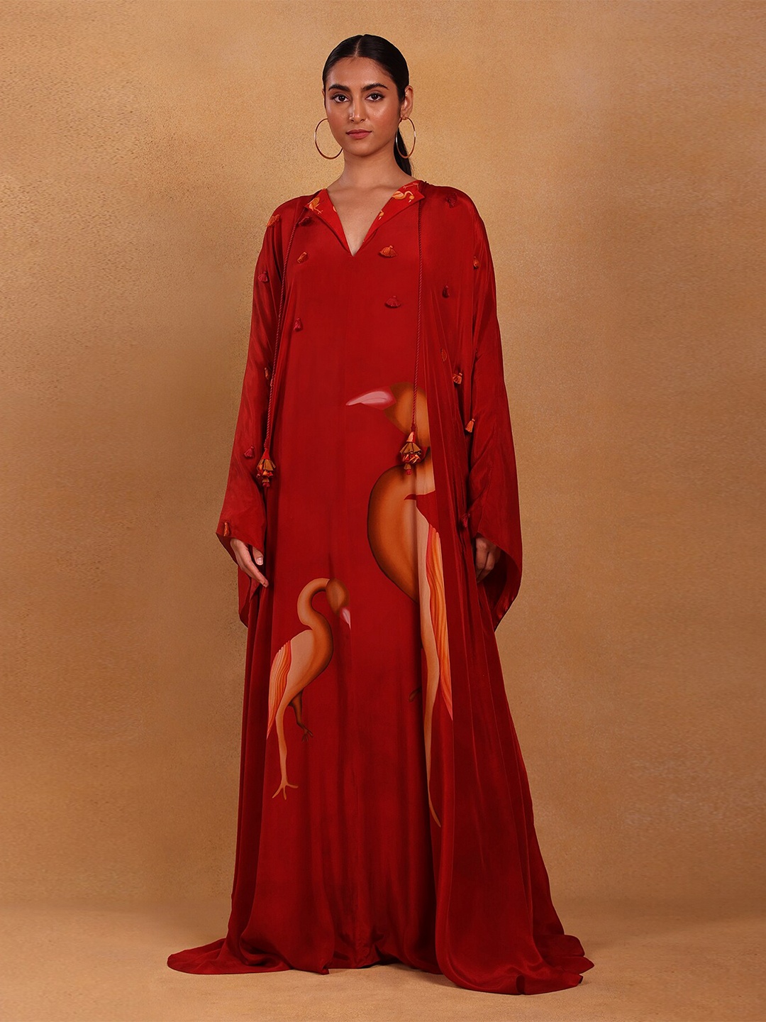 

Masaba Maroon Crepe Shirt Dress