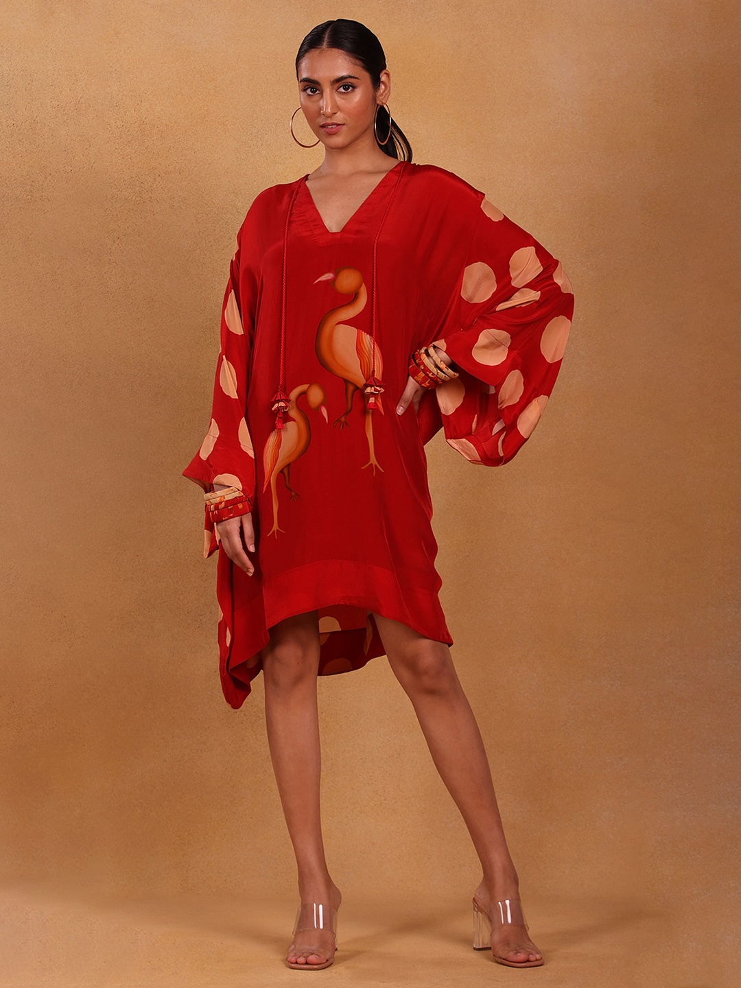 

Masaba Maroon Crepe A-Line Dress