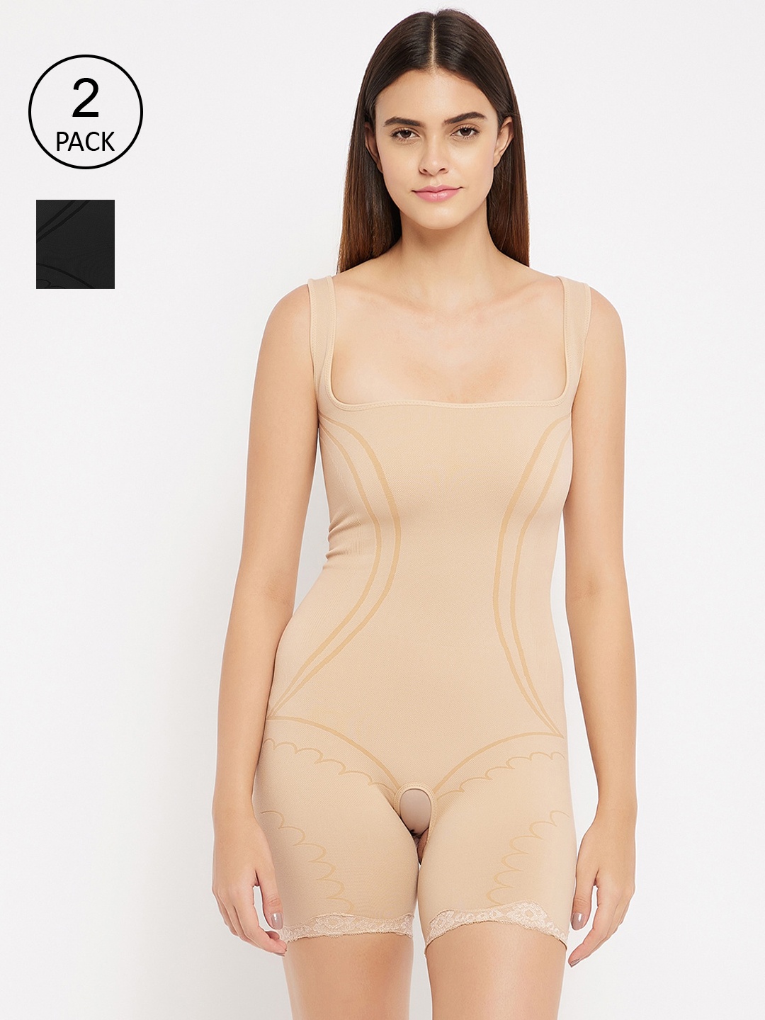 

SECRETS BY ZEROKAATA Pack Of 2 Assorted Tummy & Thigh Shapewear