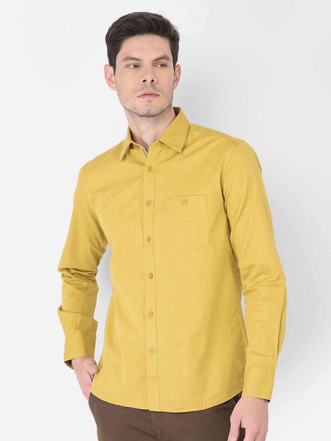 

Crimsoune Club Men Mustard Slim Fit Casual Shirt