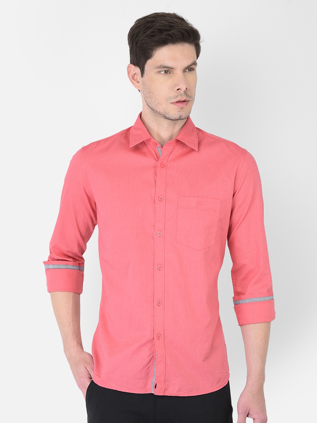 

Crimsoune Club Men Pink Slim Fit Casual Shirt