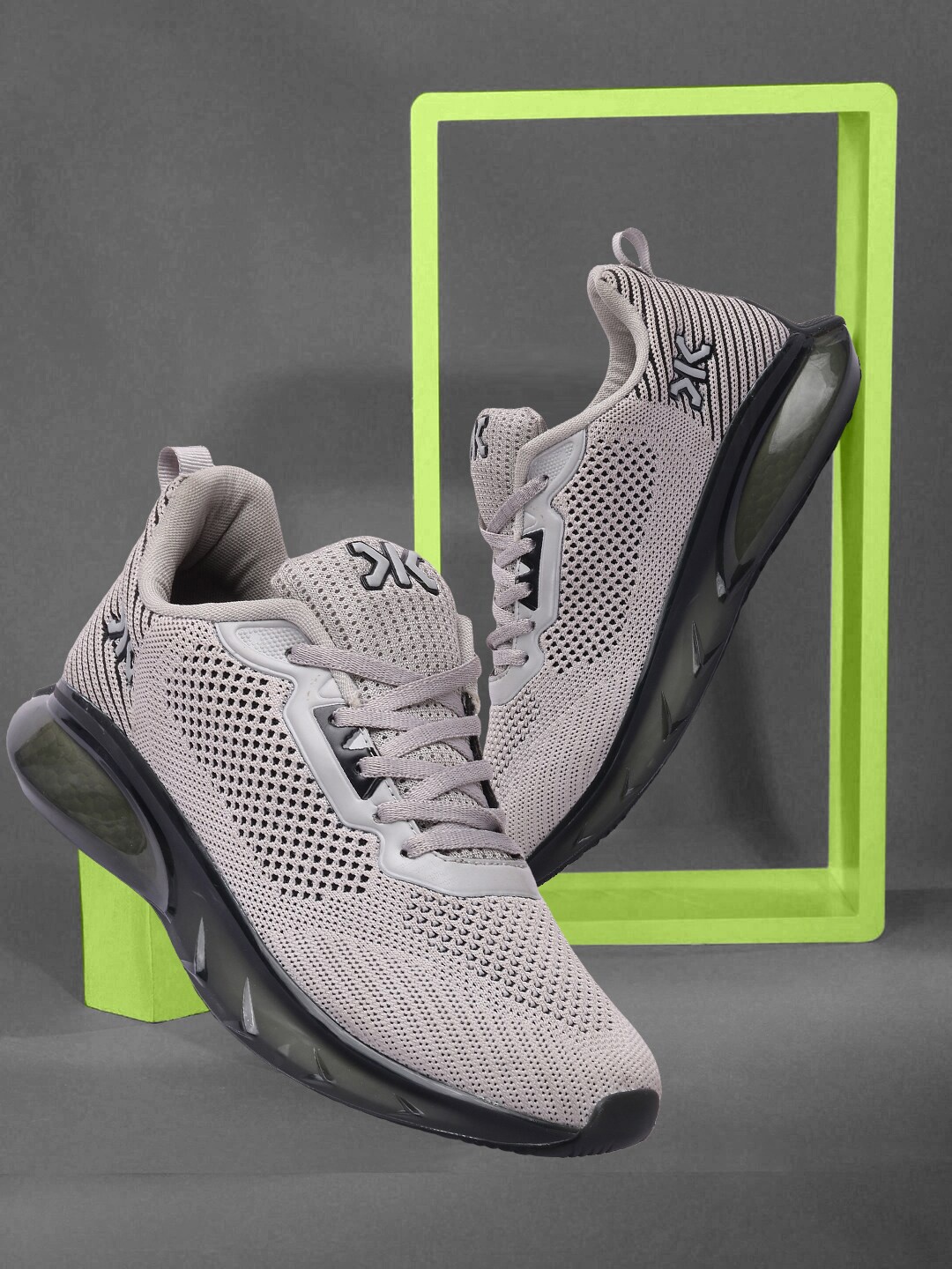 

Killer Men Grey & Black Woven Design Running Shoes