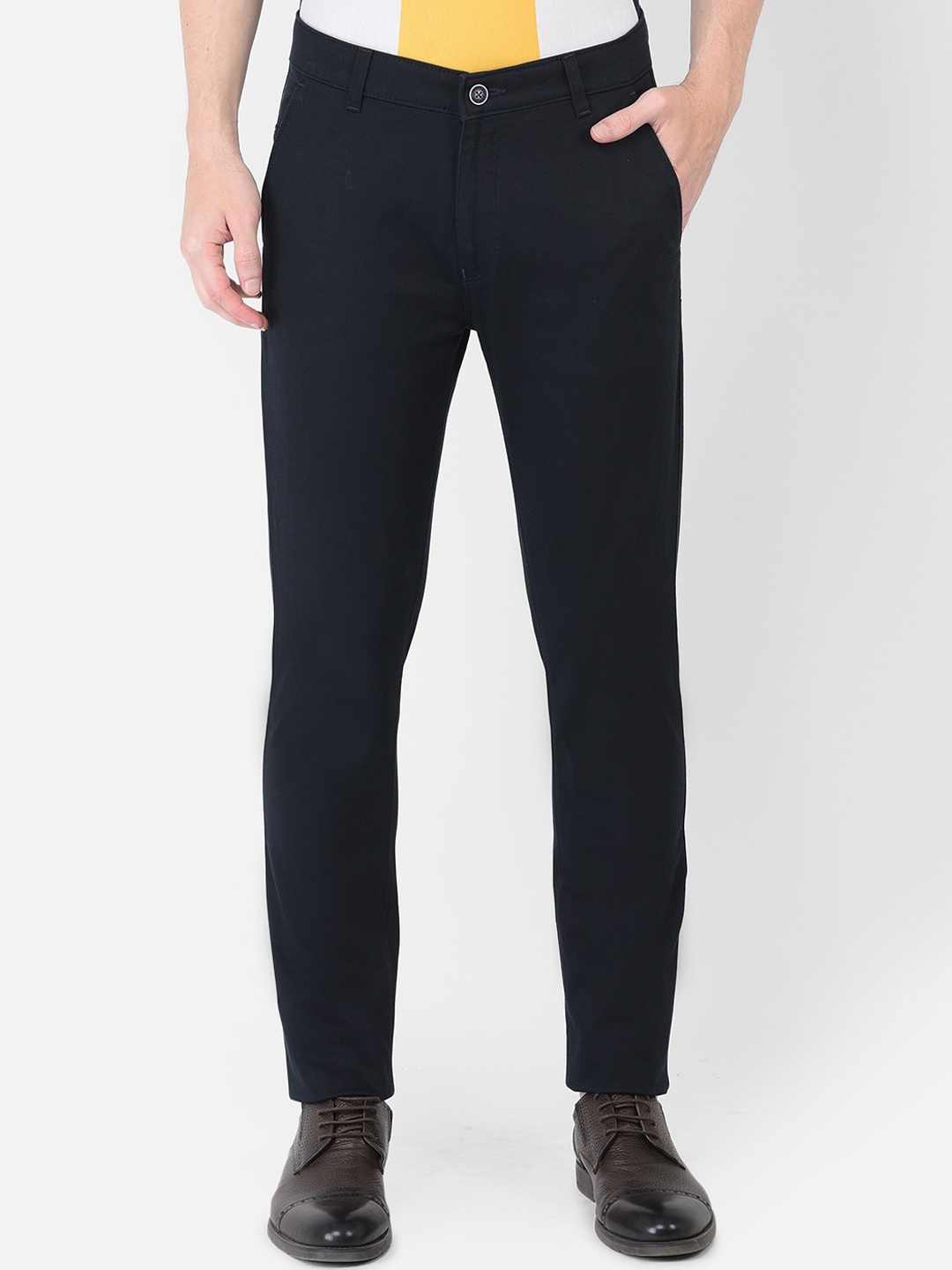 

Crimsoune Club Men Navy Blue Urban Slim Fit Trousers