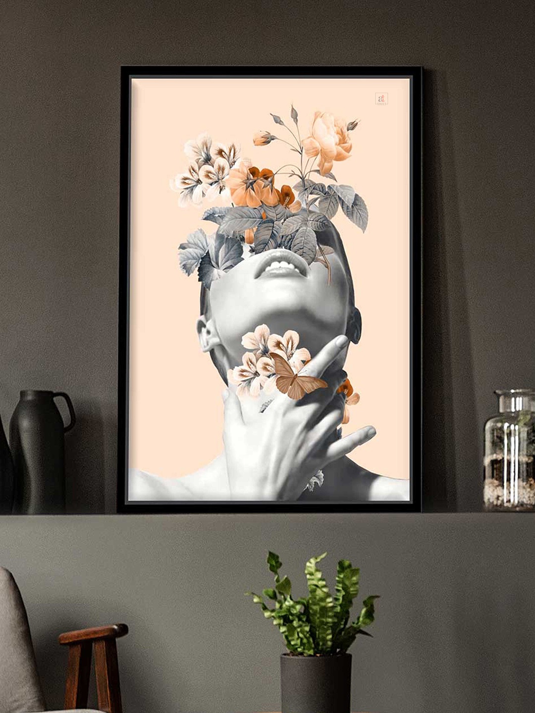 

Art Street Beige & Grey Inner Beauty Printed Canvas Framed Wall Art