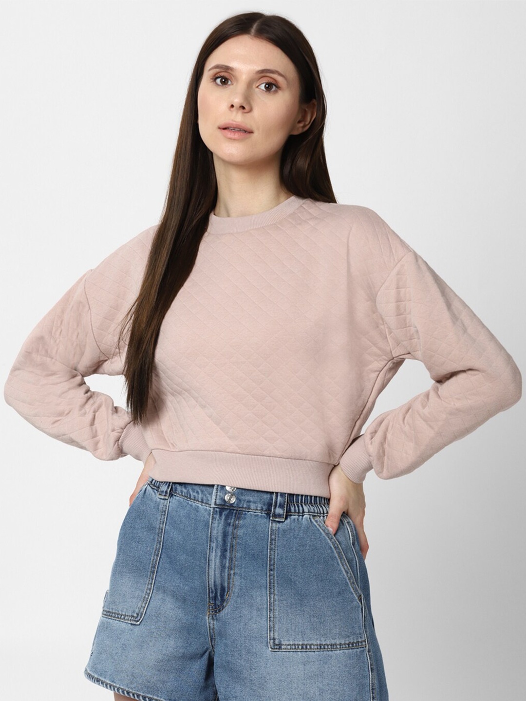 

FOREVER 21 Women Beige Sweatshirt