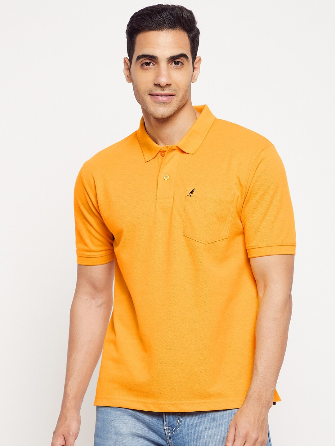 

HARBOR N BAY Men Orange Polo Collar T-shirt