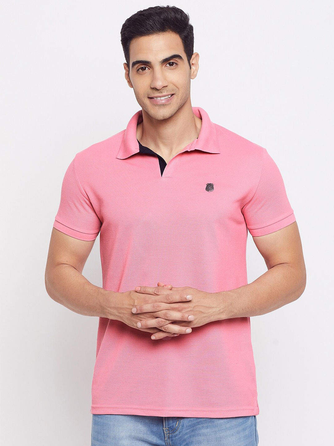 

HARBOR N BAY Men Coral Polo Collar T-shirt