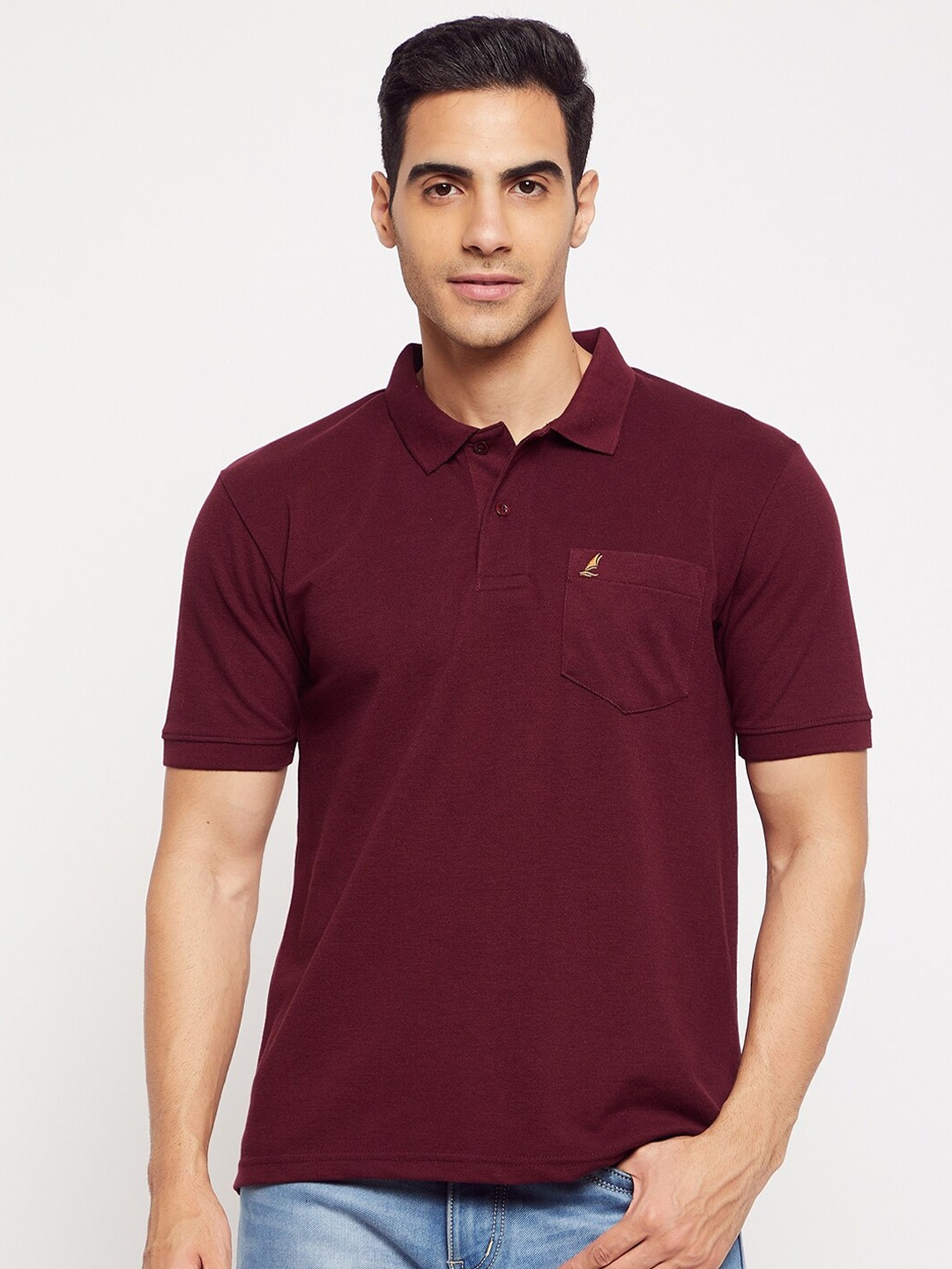 

HARBOR N BAY Men Maroon Polo Collar T-shirt