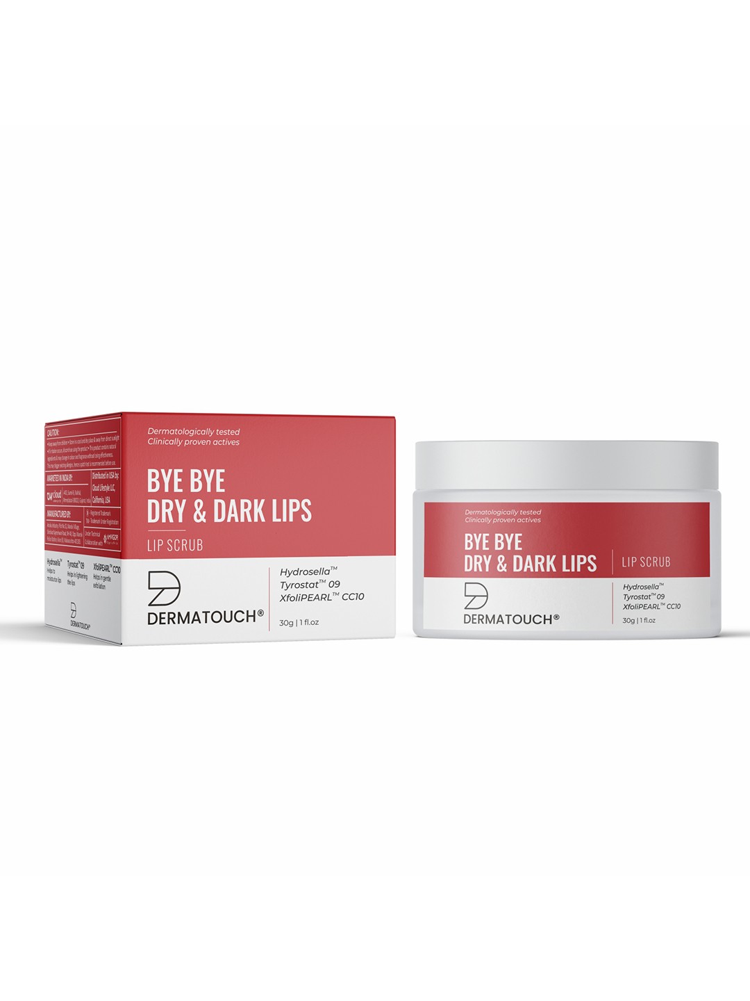 

Dermatouch Bye Bye Dry & Dark Lips Scrub with Hydrosella - 30g, White