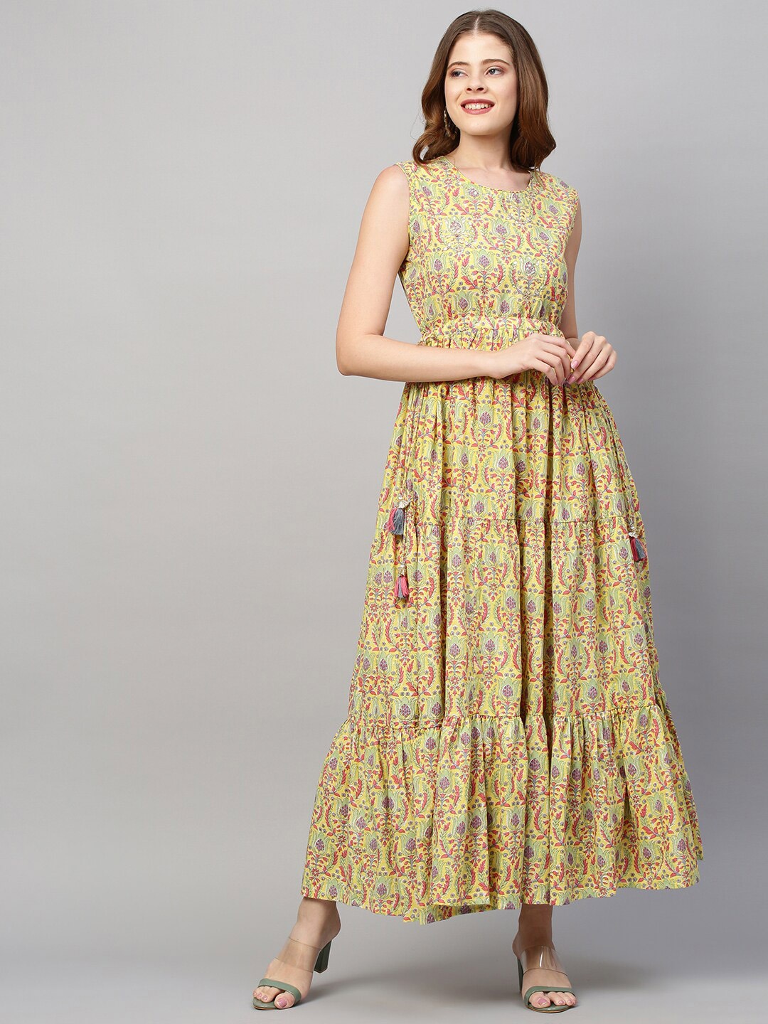 

FASHOR Yellow Floral Maxi Dress