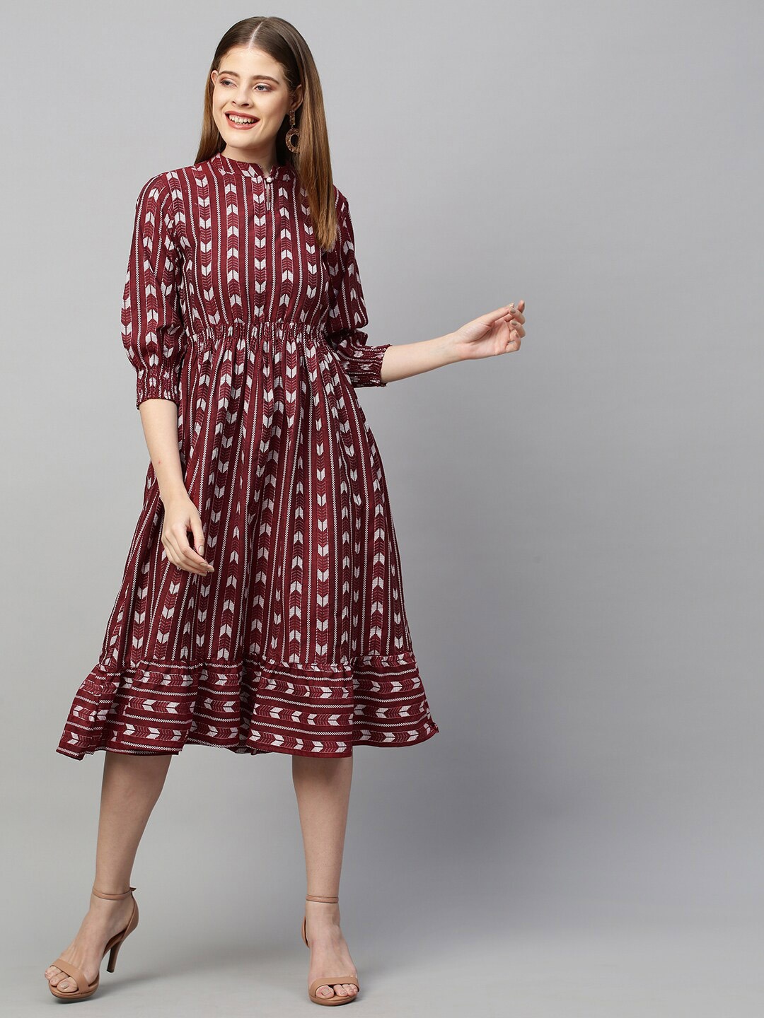 

FASHOR Red Ethnic Motifs Dress