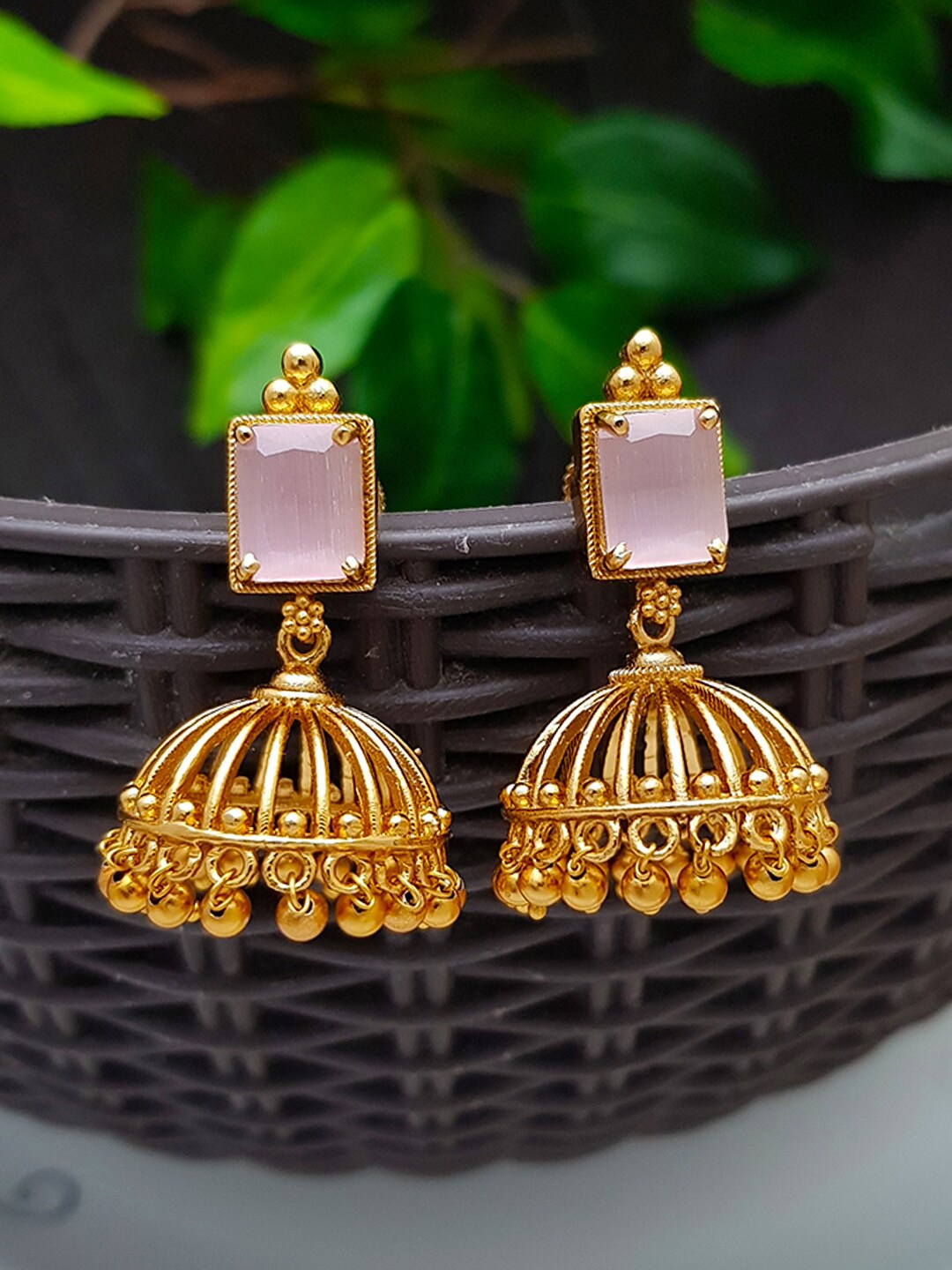 

GRIIHAM Multicoloured Contemporary Jhumkas Earrings, Multi