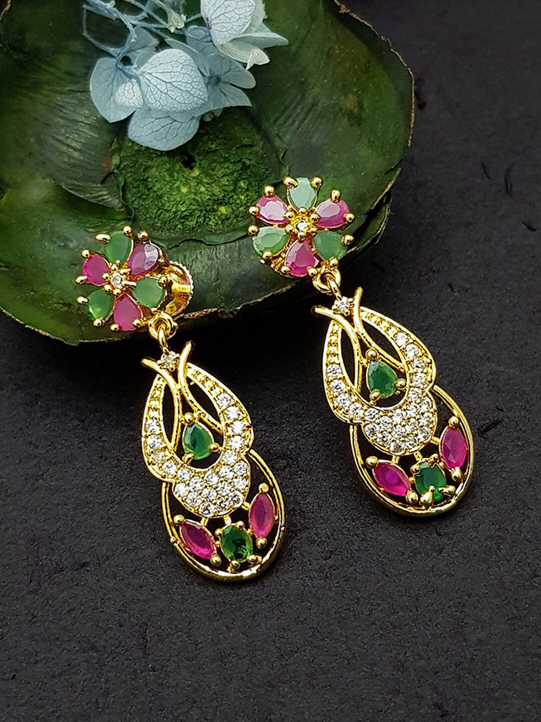 

GRIIHAM Multicoloured Contemporary Drop Earrings, Multi