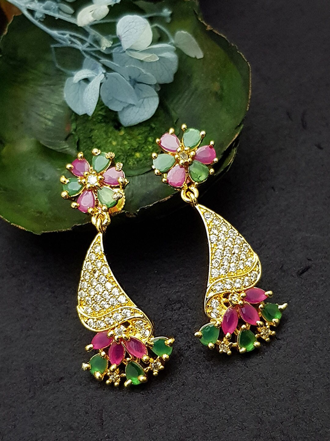 

GRIIHAM Multicoloured Contemporary Drop Earrings, Multi