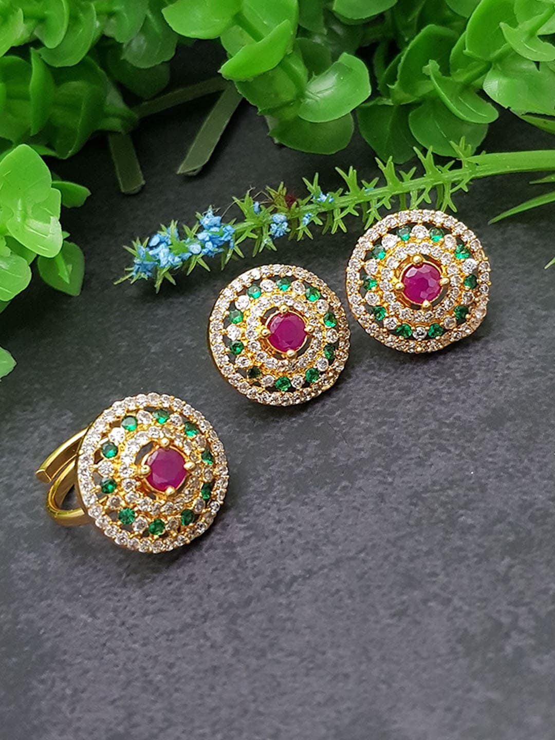 

GRIIHAM Multicoloured Contemporary Studs Earrings, Multi