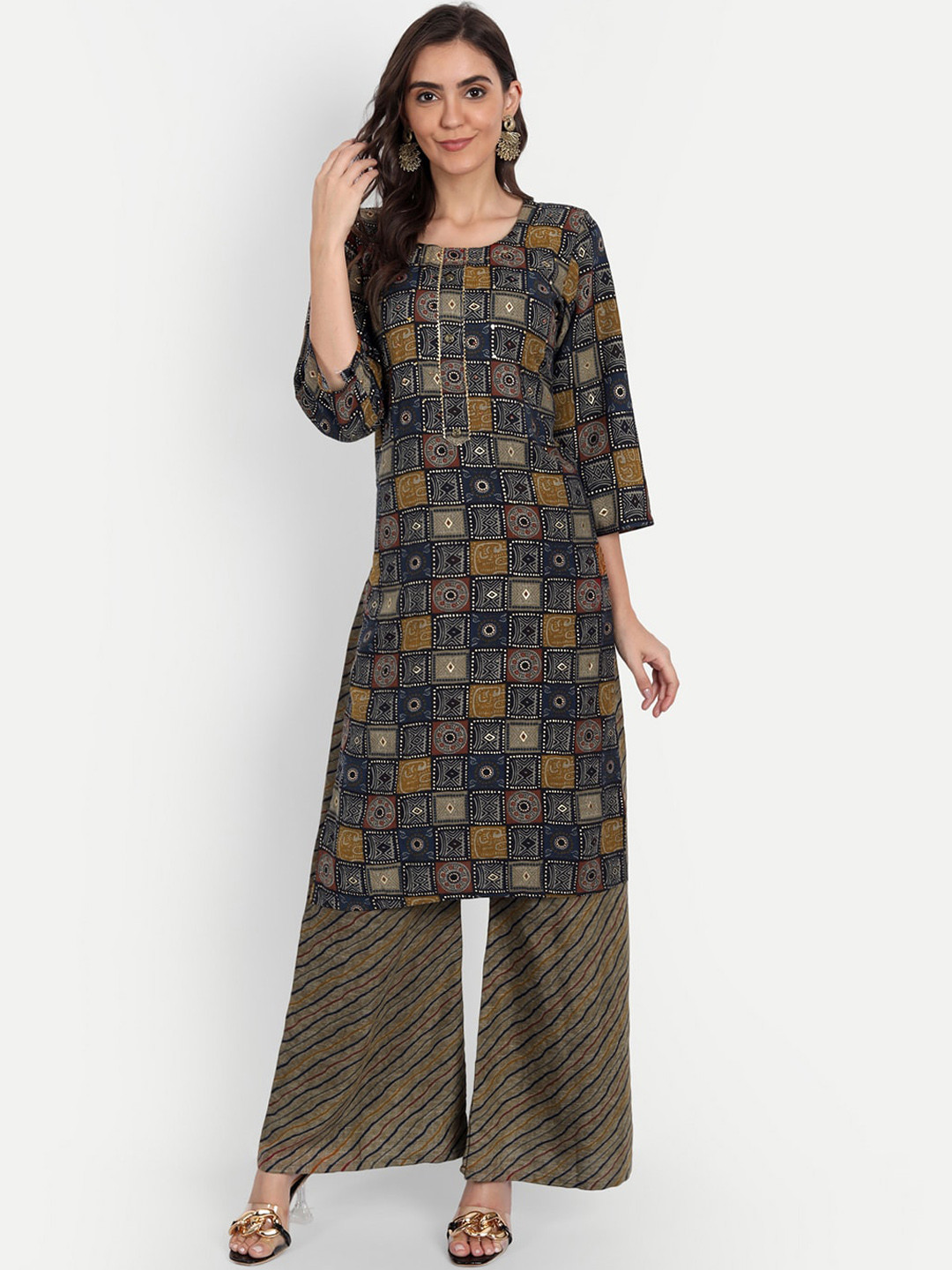 

Fentacia Women Multicoloured Printed Kurti with Palazzos, Multi