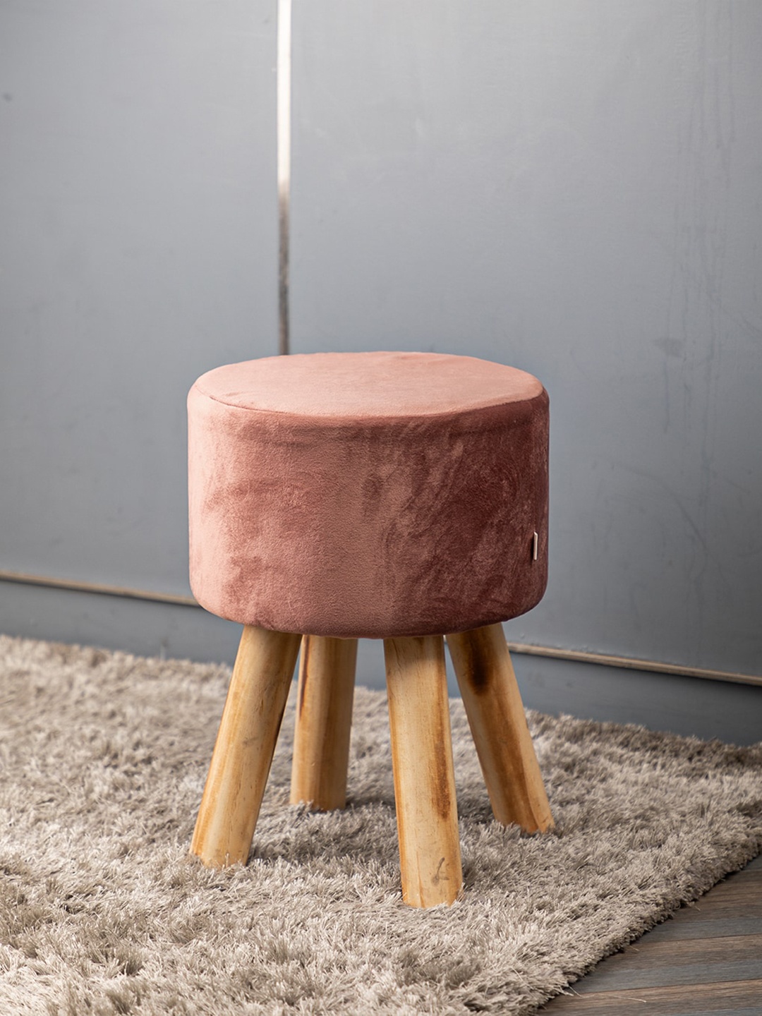 

MARKET99 Pink Wooden Foot Ottoman