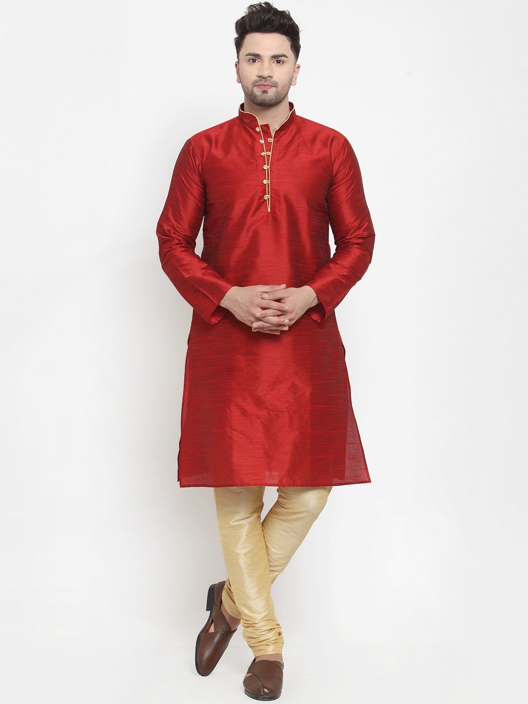 

Kaifoo Men Maroon Kurta