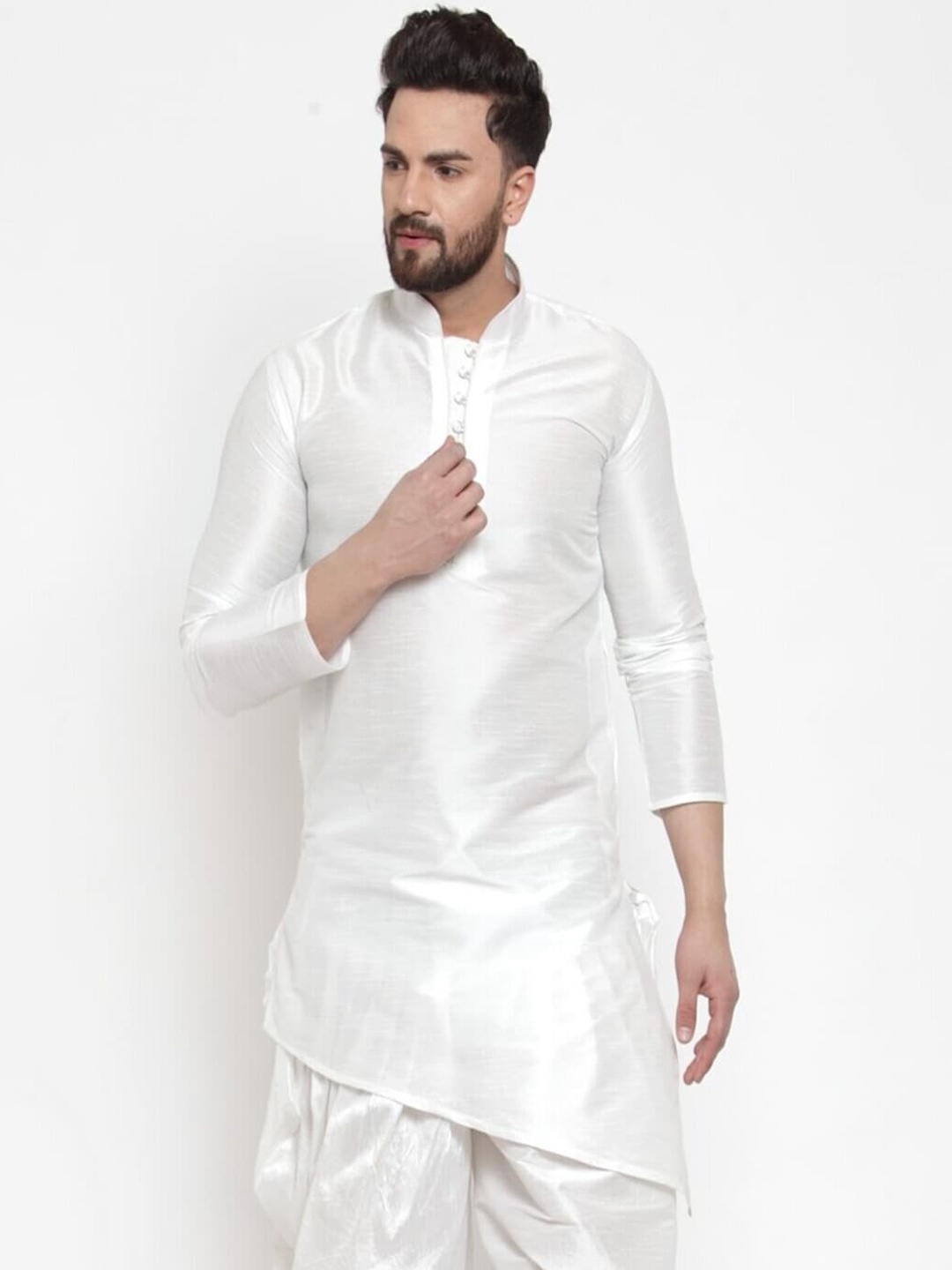 

Kaifoo Men Black Patchwork Kurta