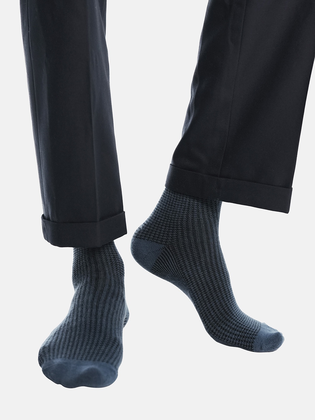 

Theater Men Air Force Blue and Black Houndstooth Socks
