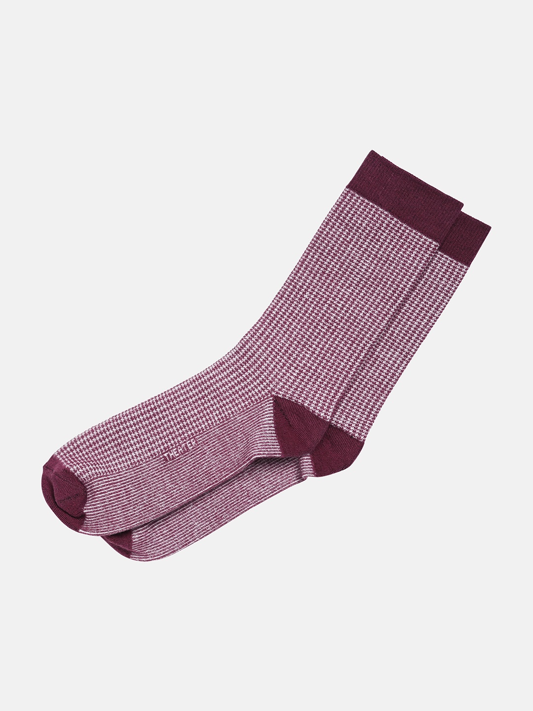 

Theater Men Maroon & White Houndstooth Socks