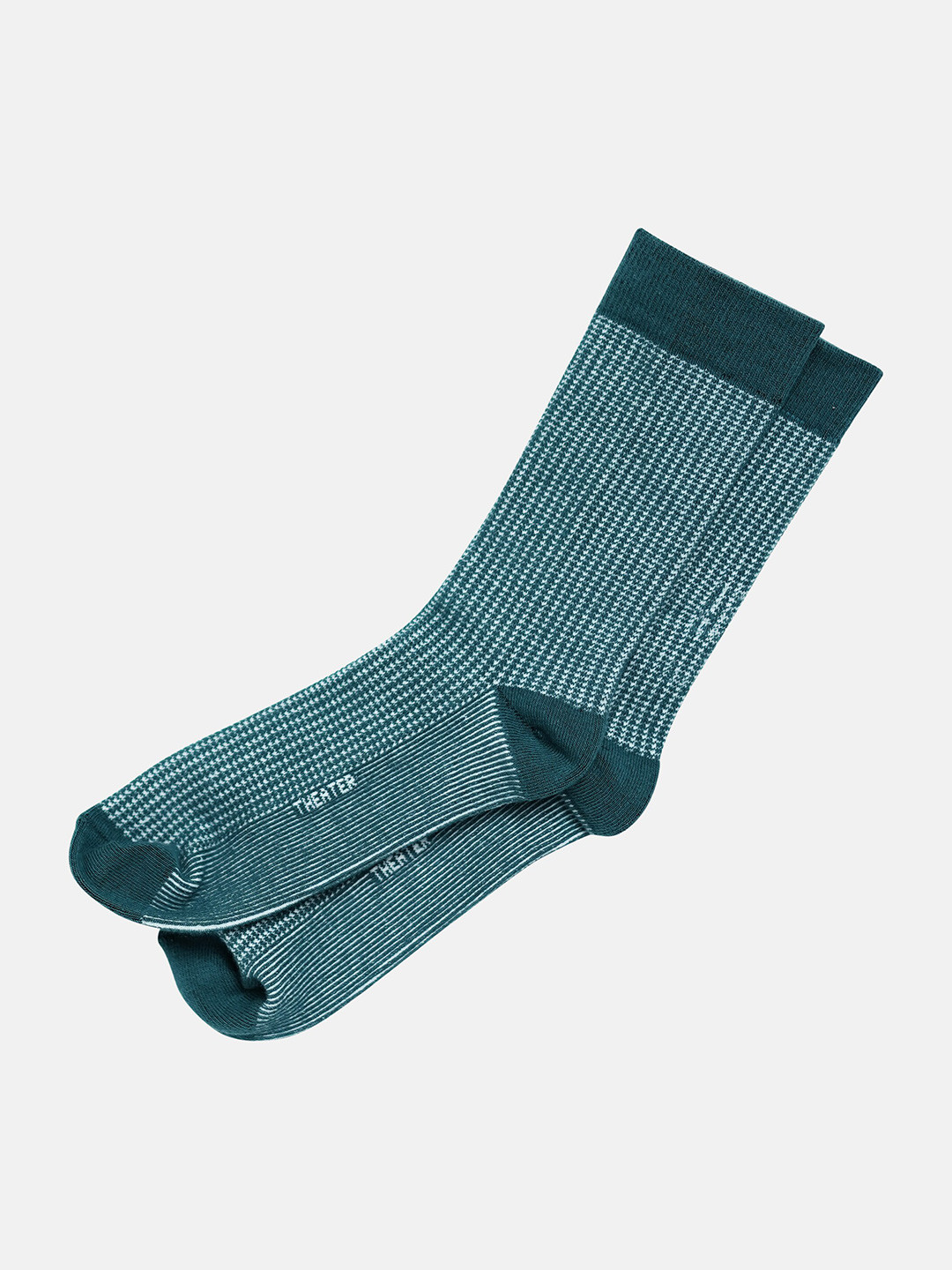 

Theater Men Teal & White Houndstooth Socks