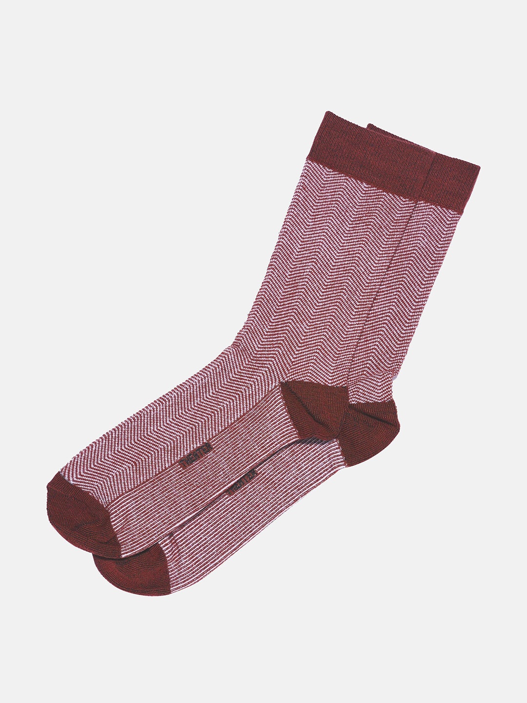 

Theater Men Maroon & White Herringbone Socks