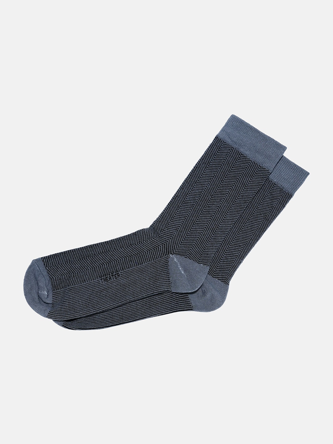 

Theater Men Light Grey & Black Herringbone Socks